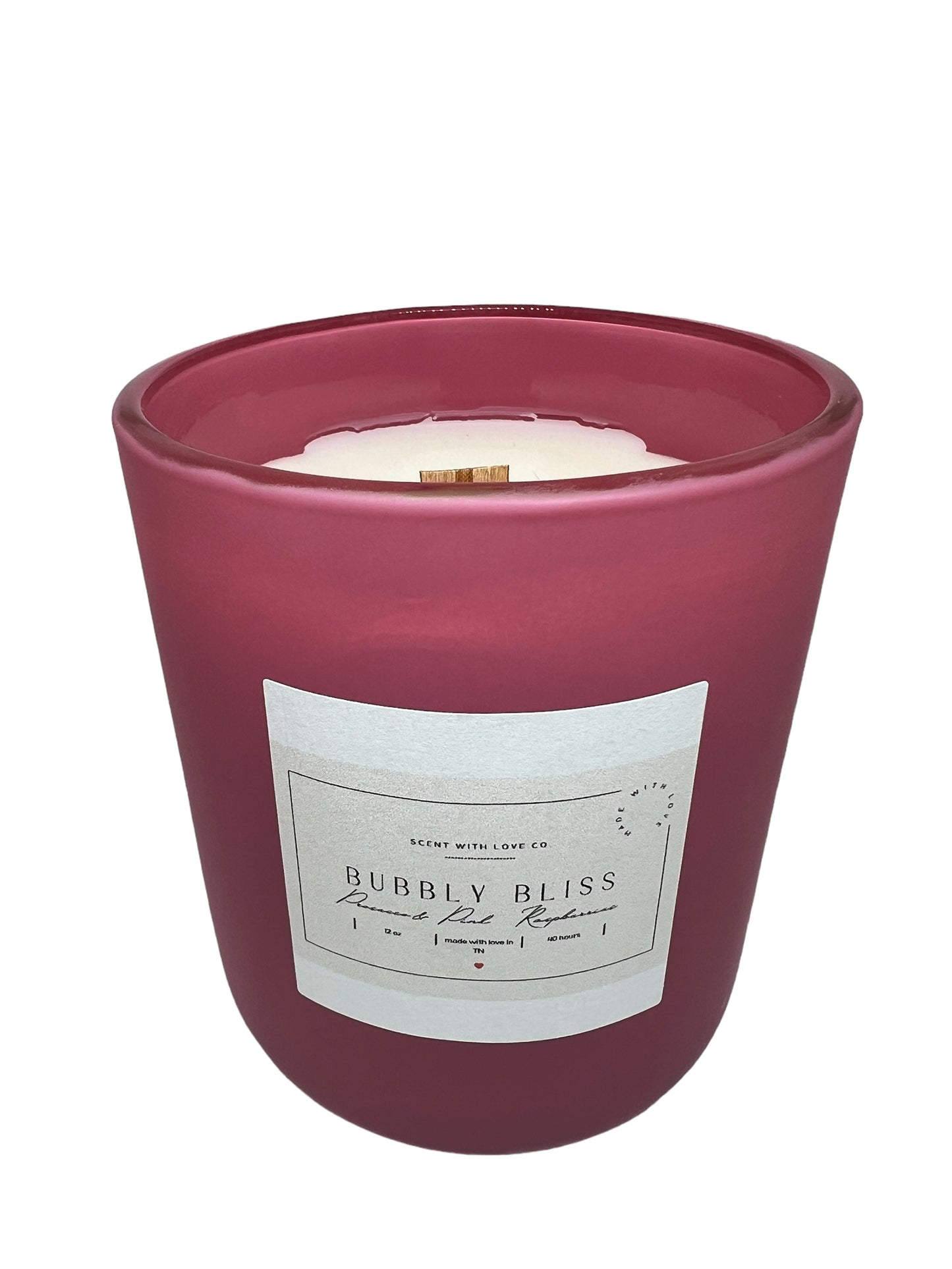 "Bubbly Bliss" - Prosecco and Pink Raspberries 12 oz Candle